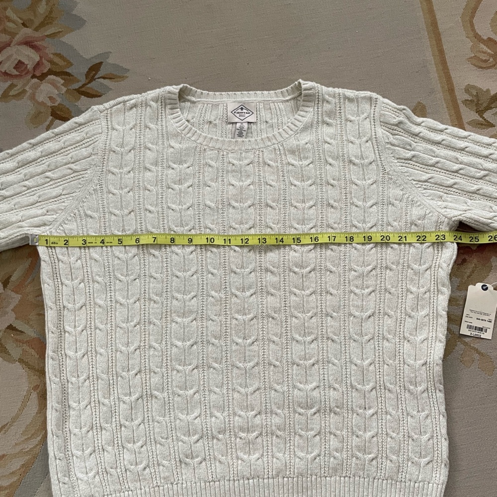 Gorgeous ivory metallic, Cable knit, sweater, size XL by St. Johns Bay - Picture 5 of 8